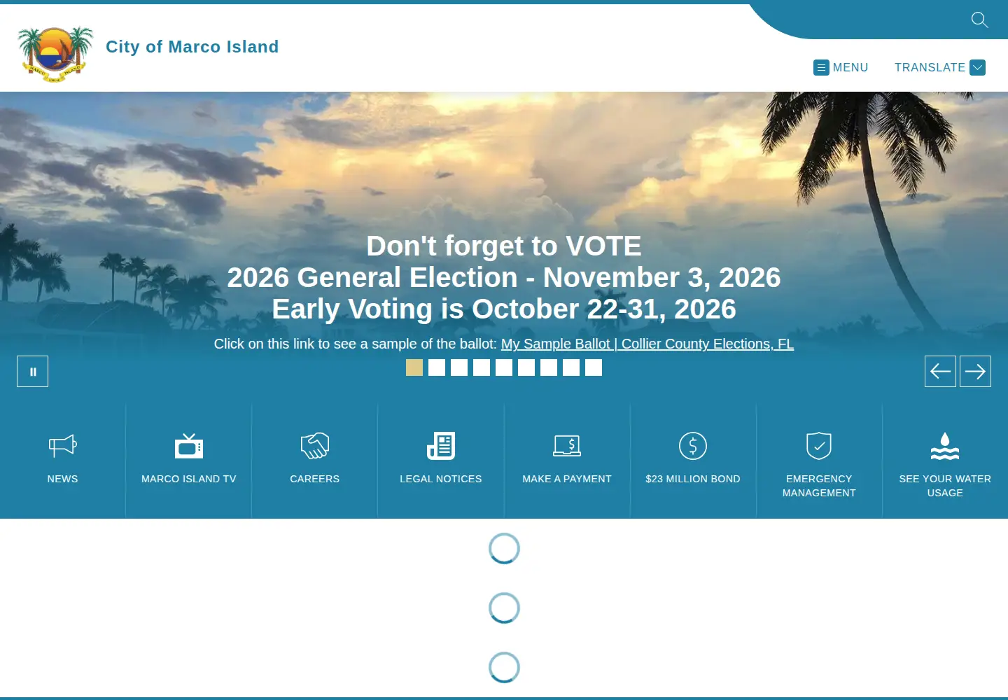 Screenshot of cityofmarcoisland.com