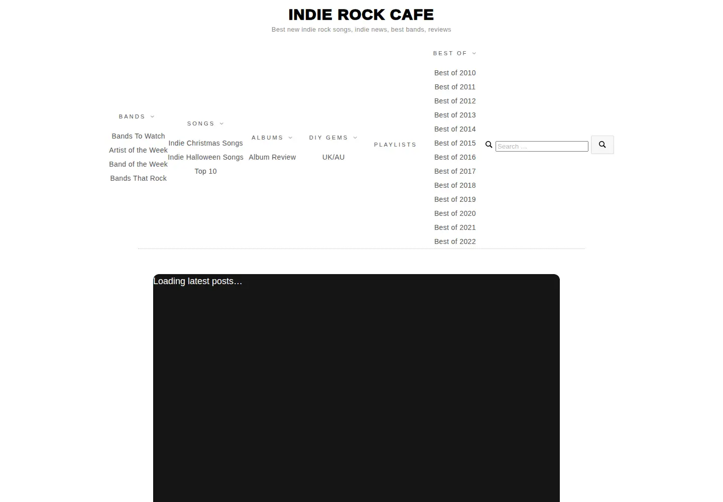 Screenshot of indierockcafe.com