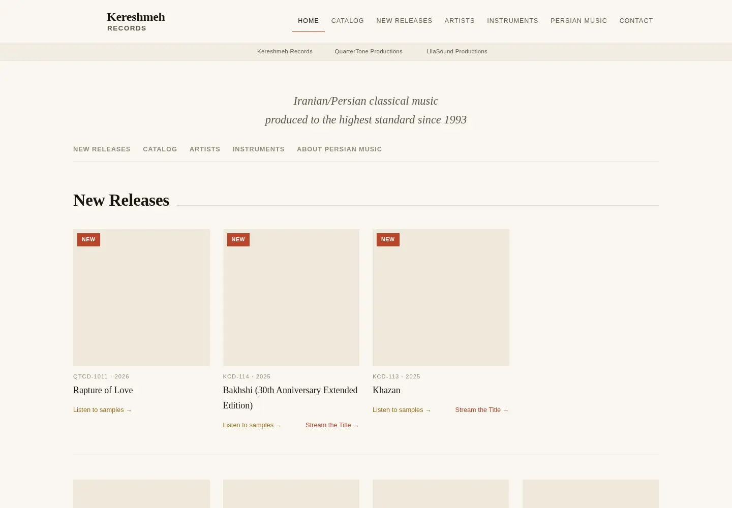 Screenshot of kereshmeh.com