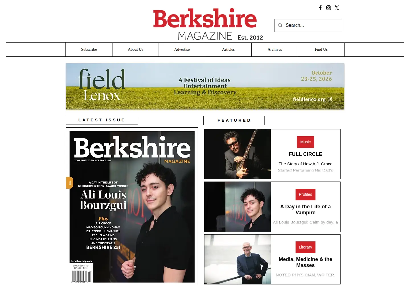 Screenshot of berkshiremag.com