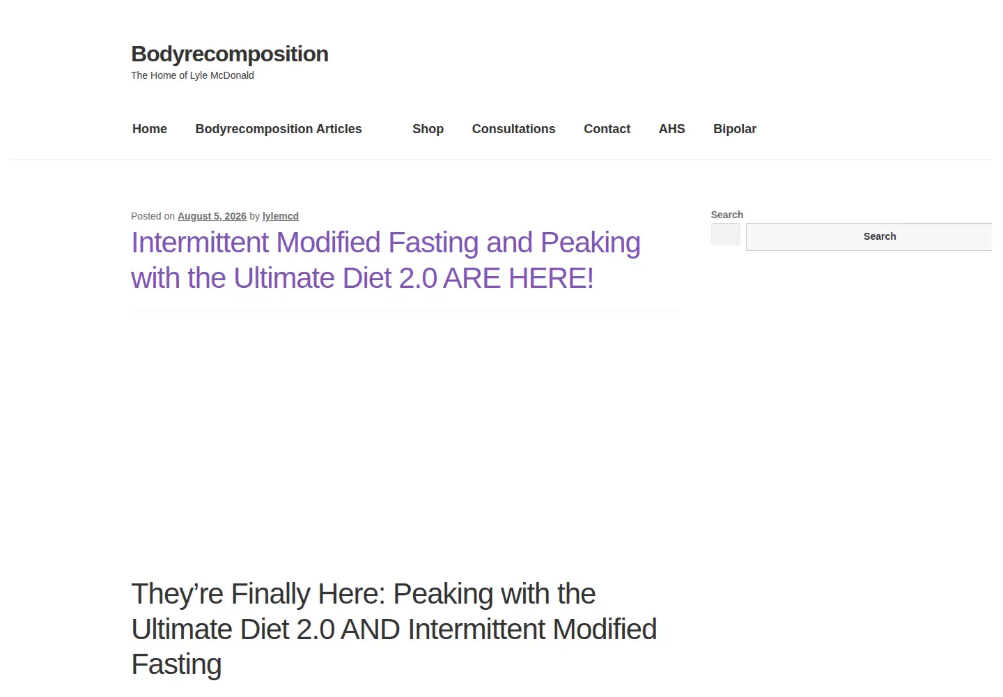 Captured homepage of bodyrecomposition.com in the current scan