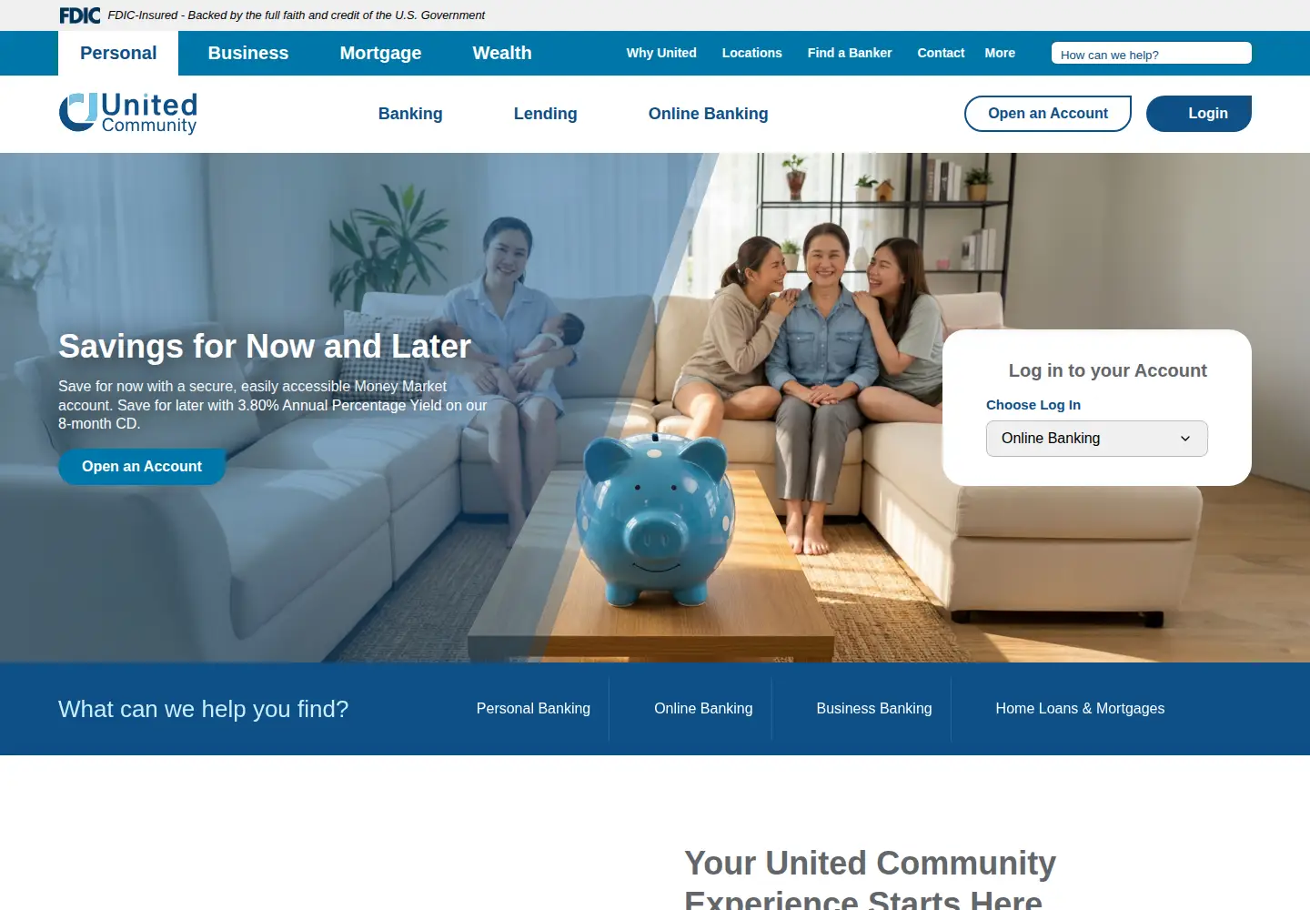 Captured homepage of ucbi.com in the current scan