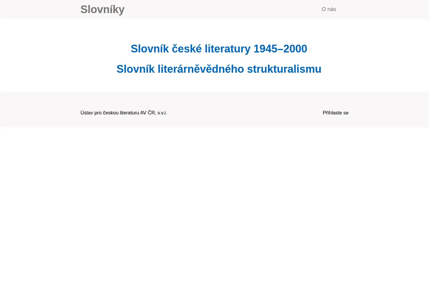 Screenshot of slovnikceskeliteratury.cz