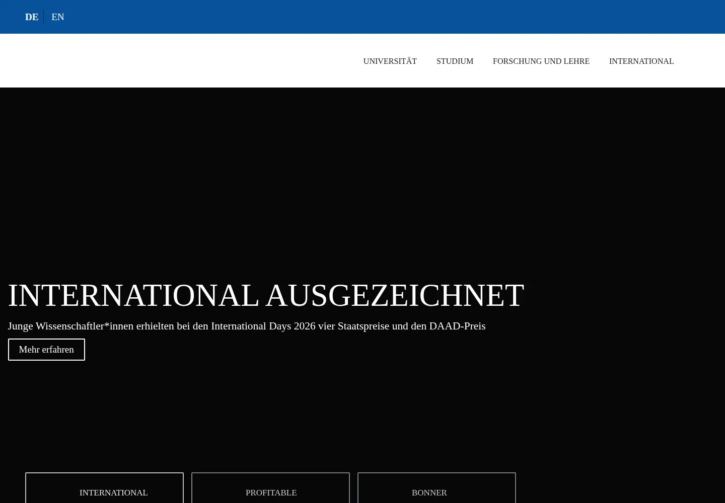 Captured homepage of unibonn.de in the current scan