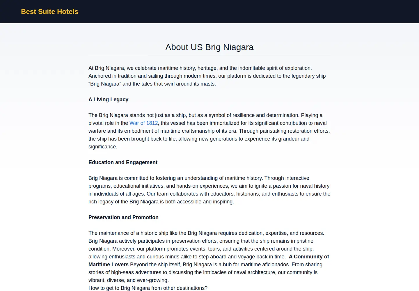 Screenshot of brigniagara.org