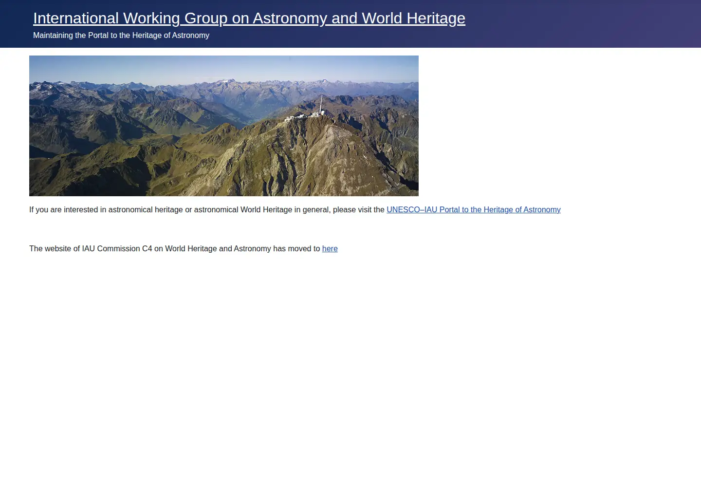 Screenshot of astronomicalheritage.org