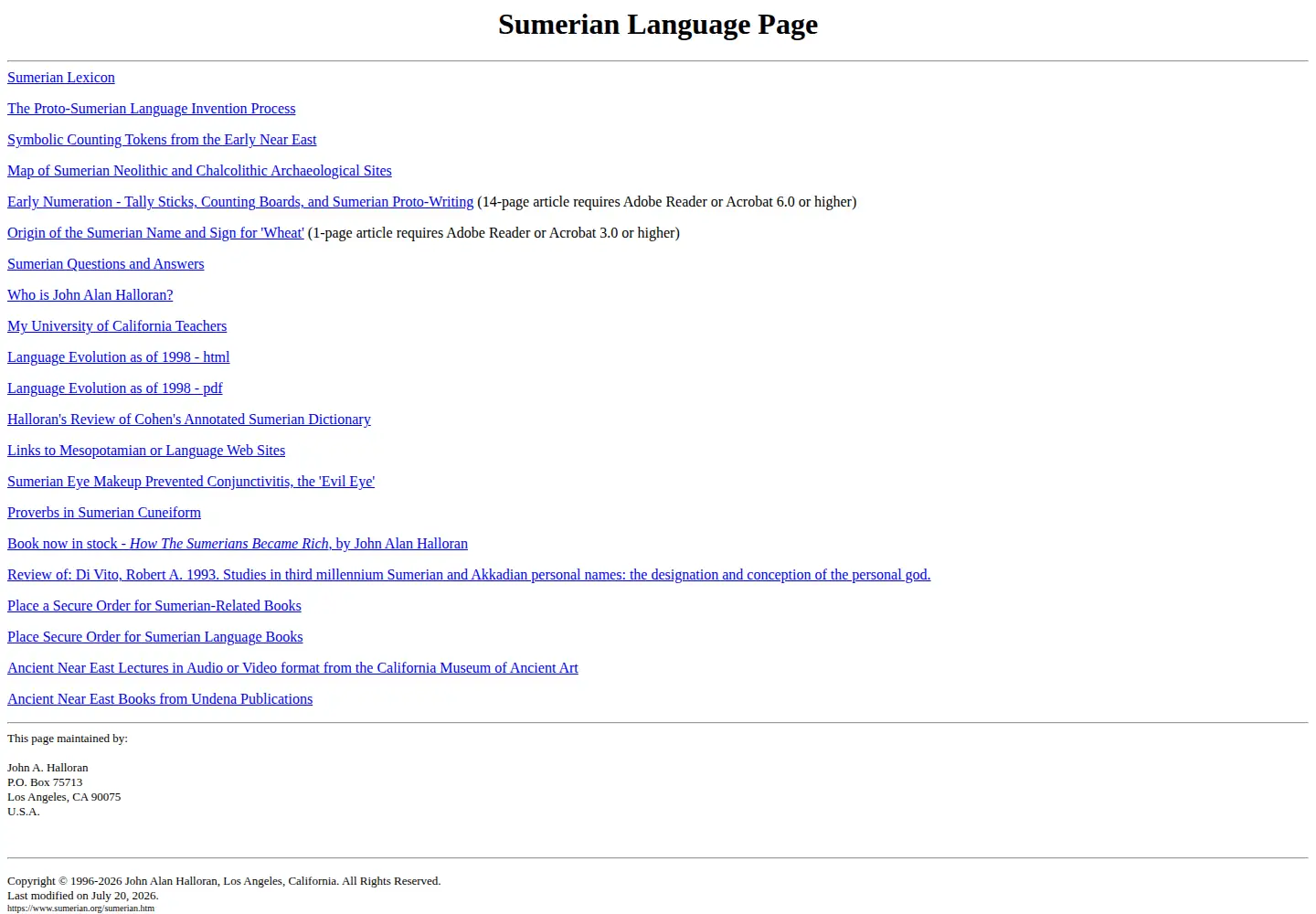 Screenshot of sumerian.org