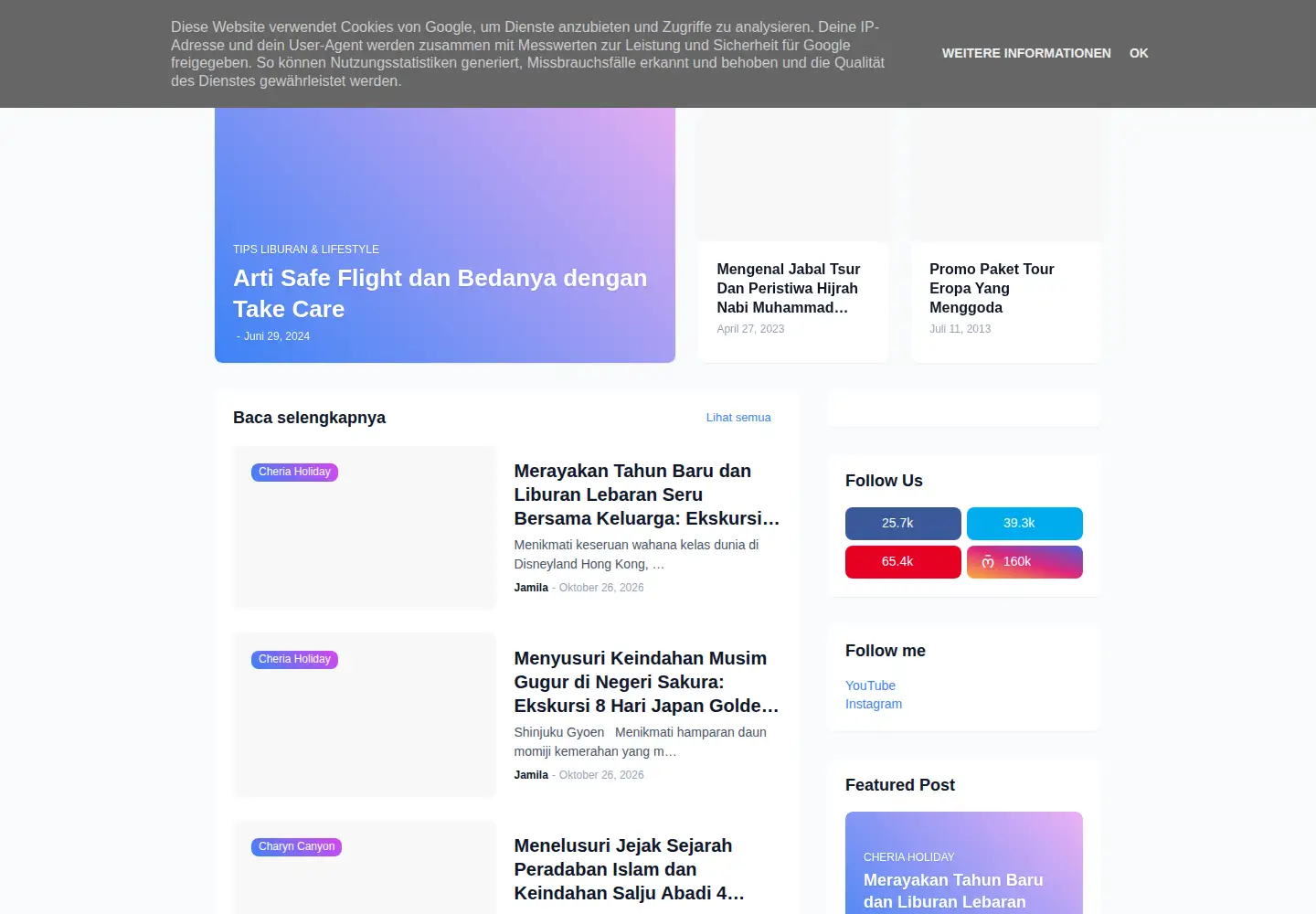 Screenshot of cheria-travel.com