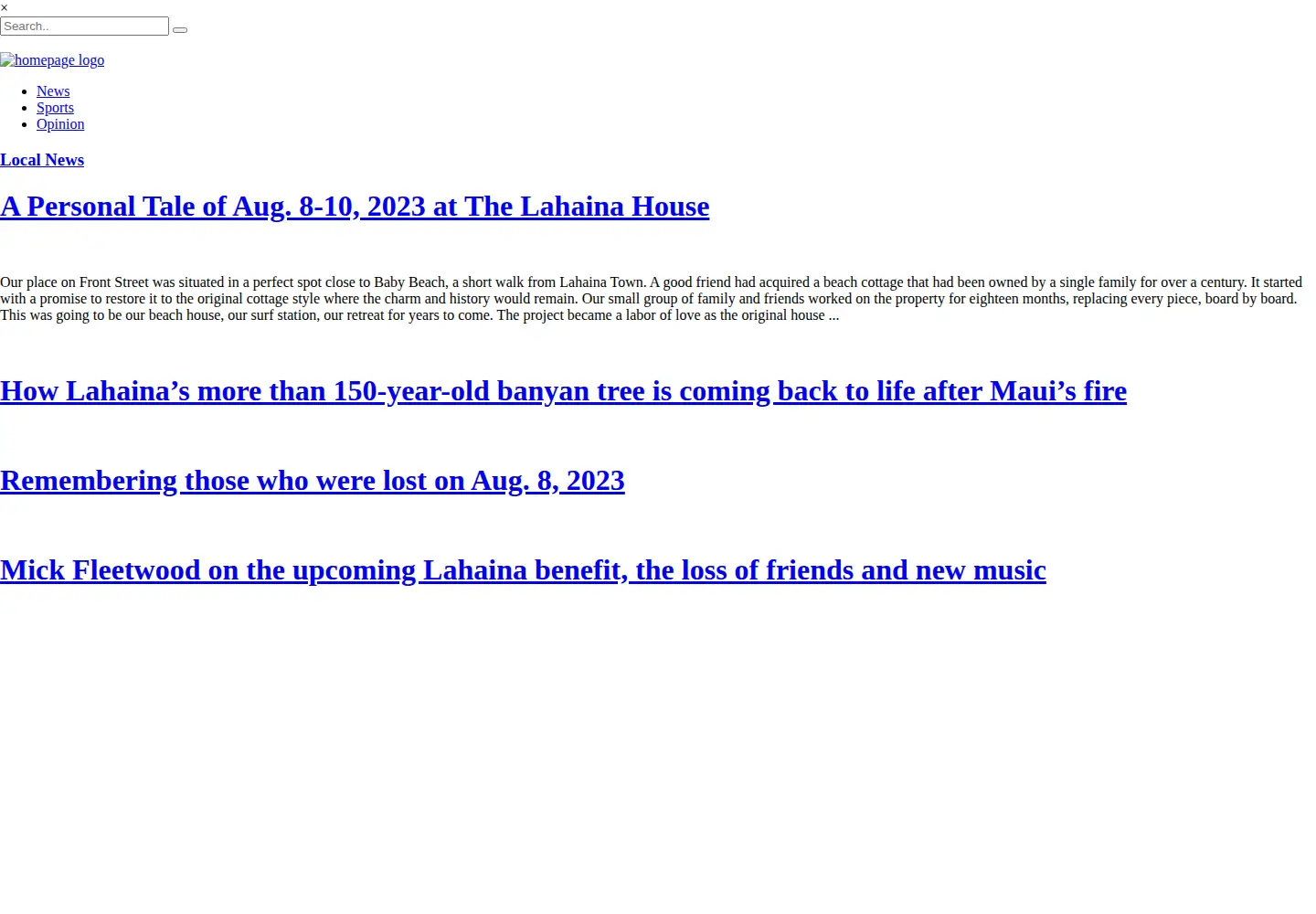 Screenshot of lahainanews.com