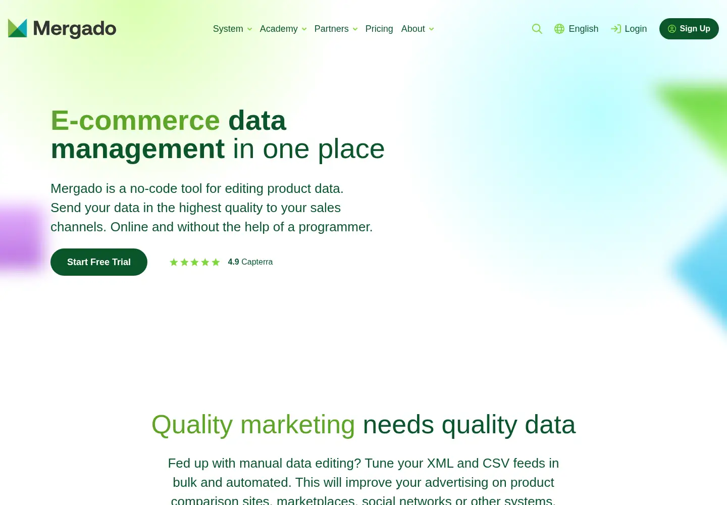 Screenshot of mergado.com