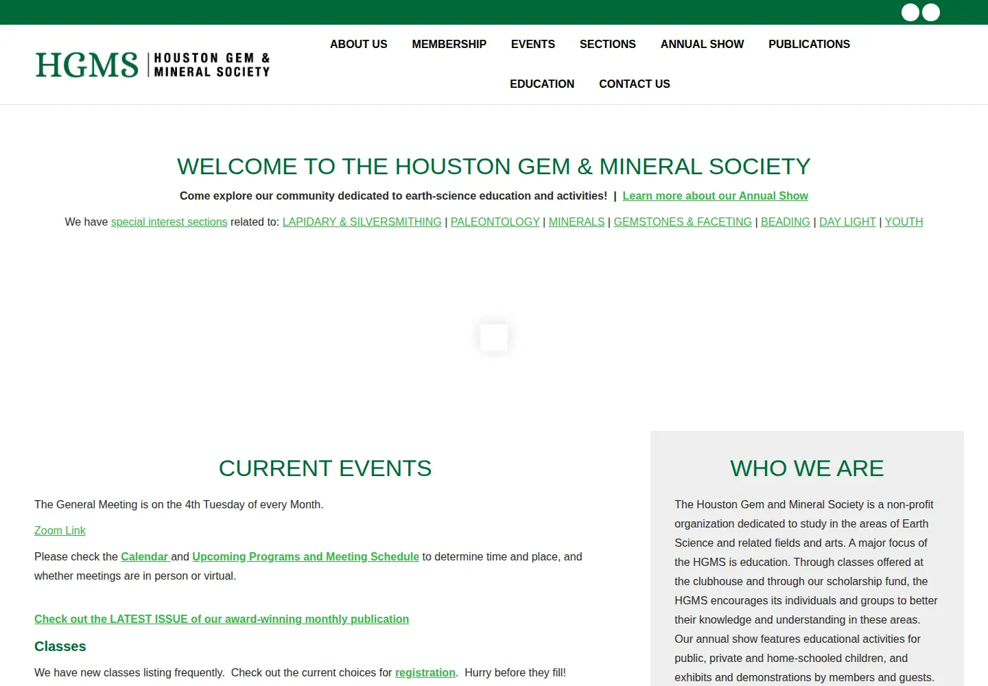 Captured homepage of hgms.org in the current scan