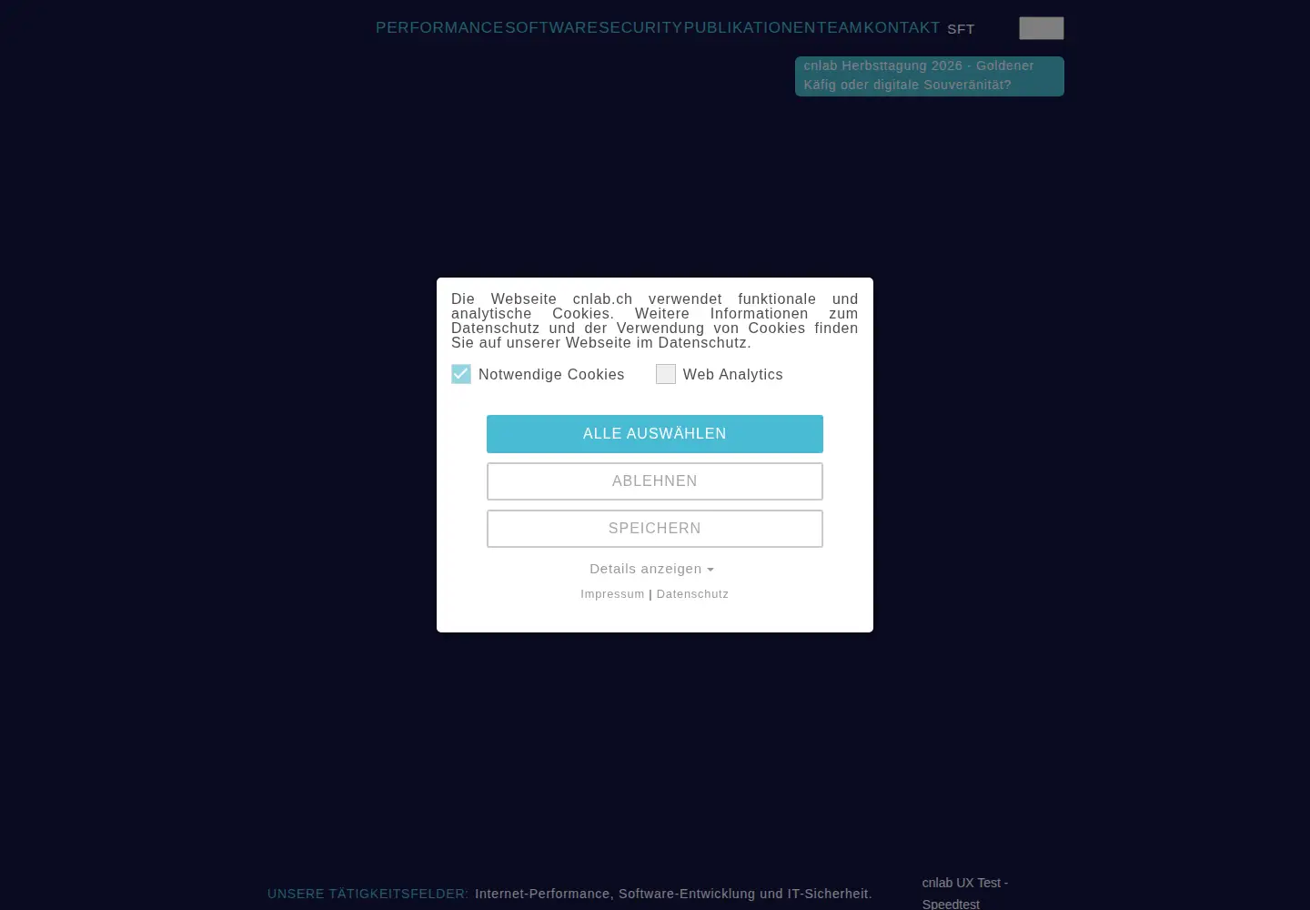 Captured homepage of cnlab.ch in the current scan