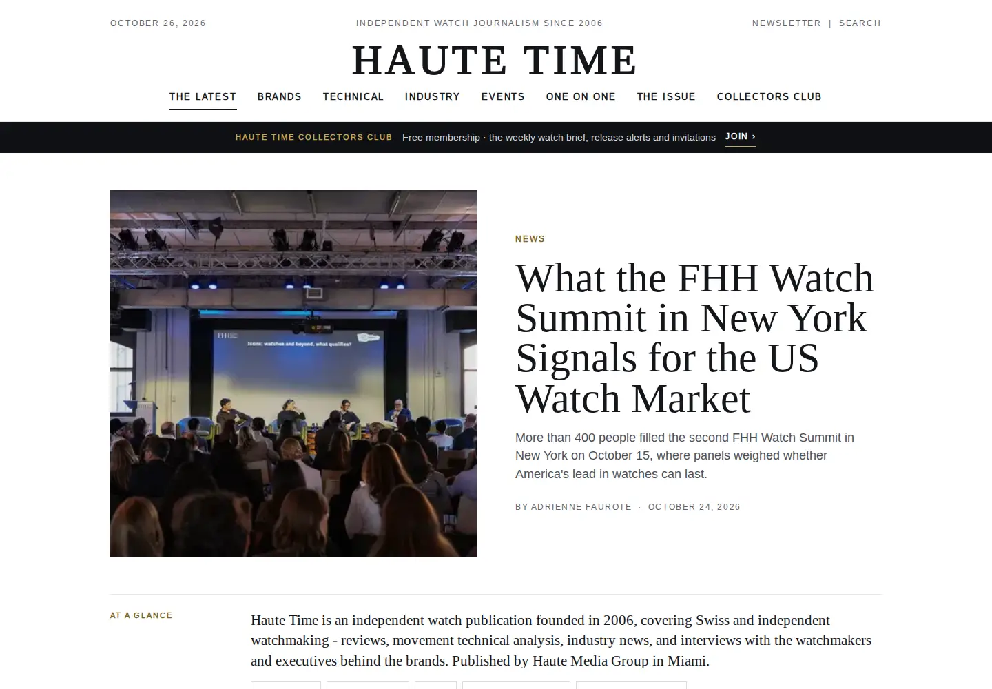 Captured homepage of hautetime.com in the current scan