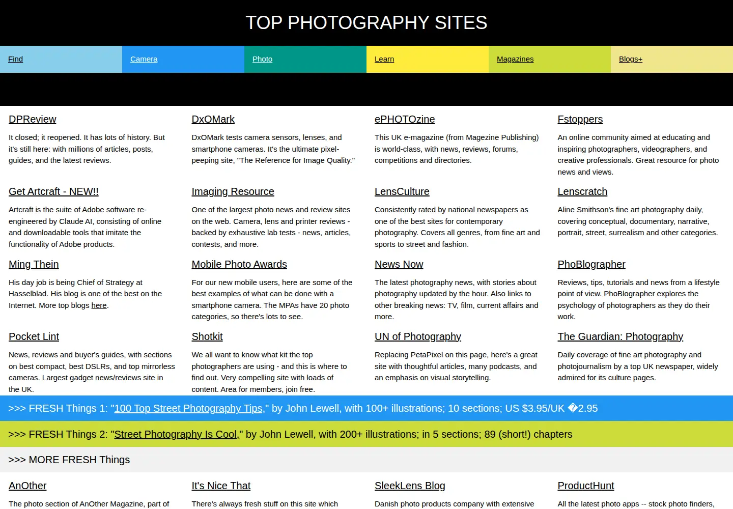 Screenshot of photostartsheet.com