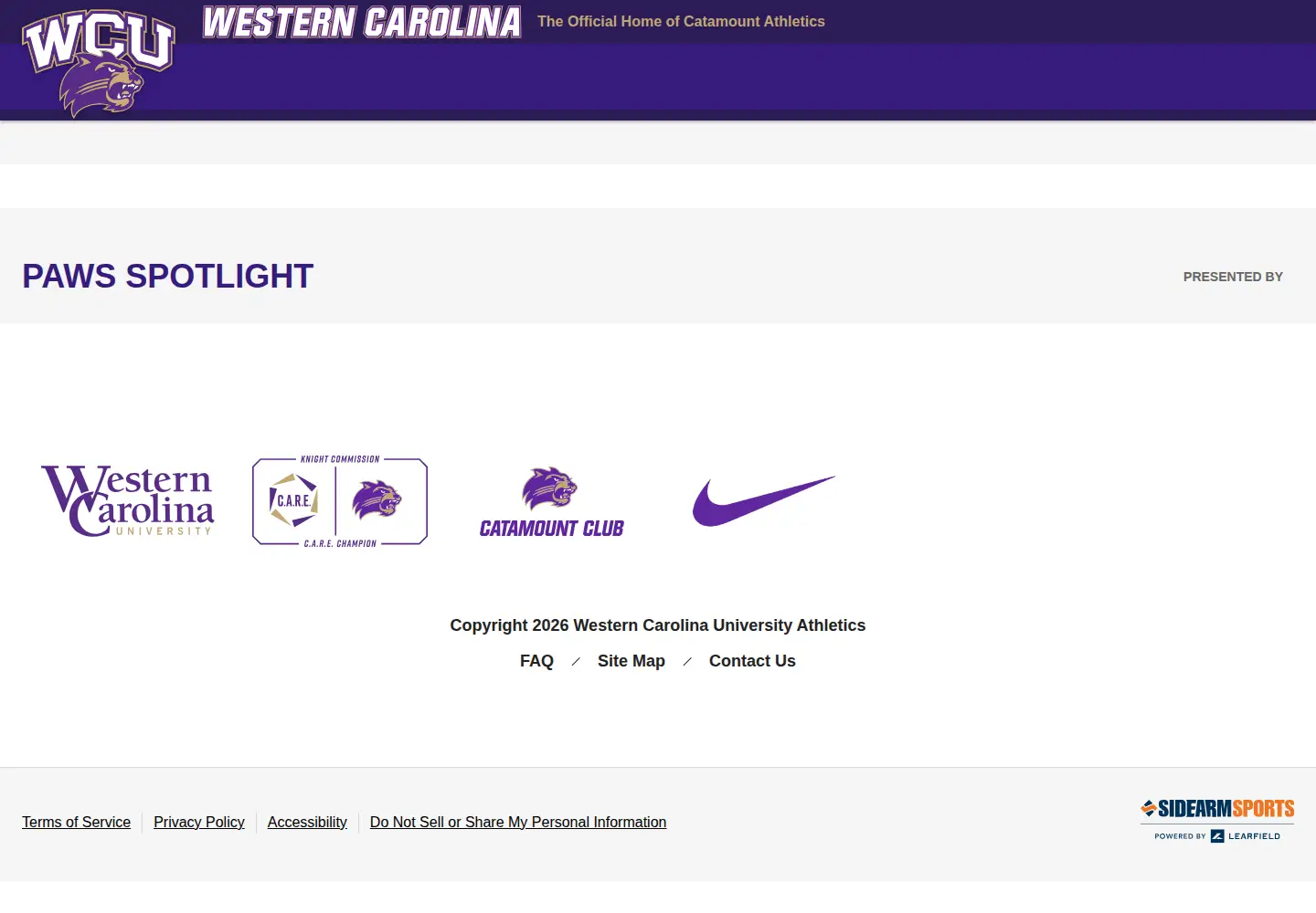 Captured homepage of catamountsports.com in the current scan
