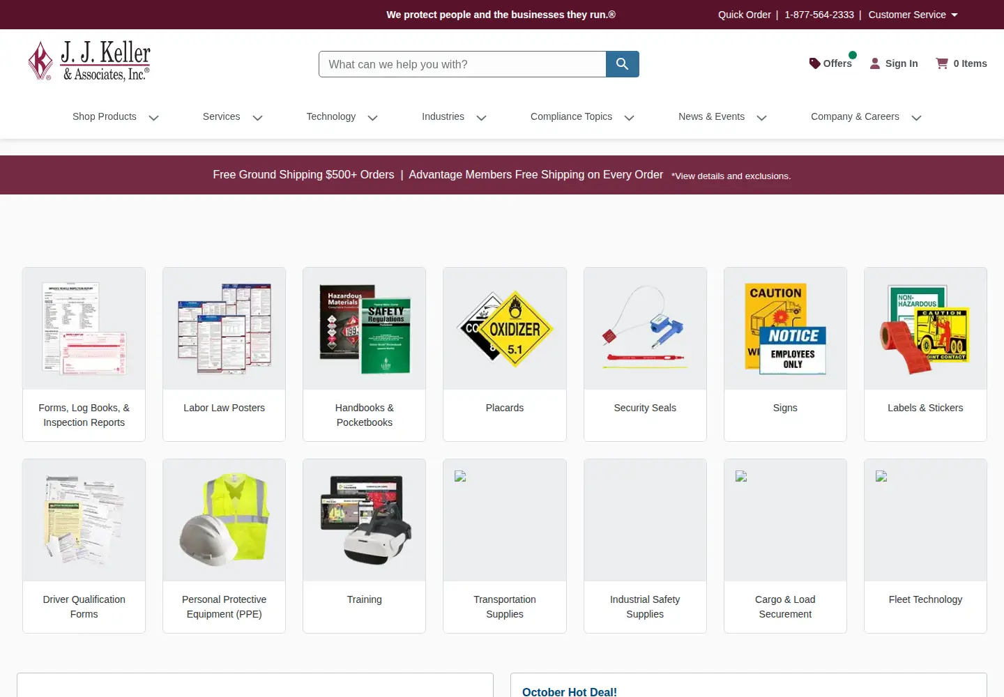 Screenshot of jjkeller.com