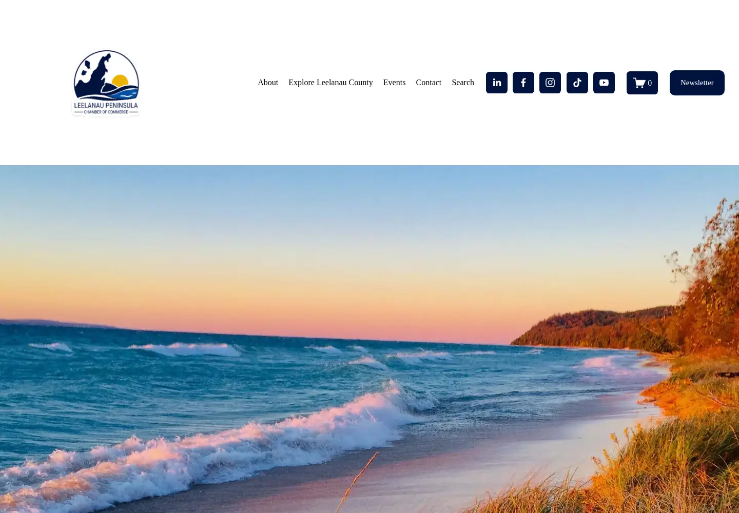 Captured homepage of leelanauchamber.com in the current scan