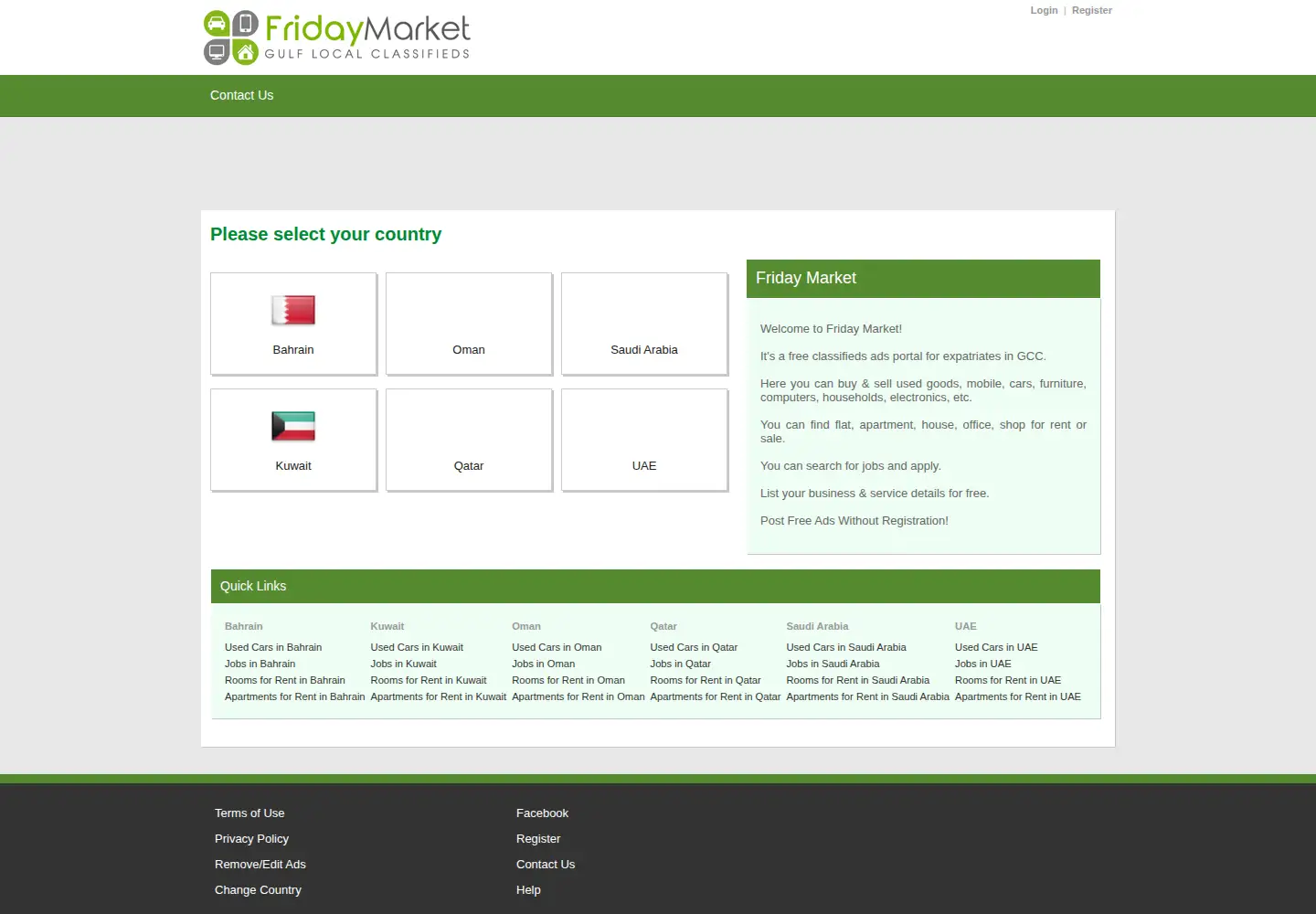 Captured homepage of fridaymarket.com in the current scan