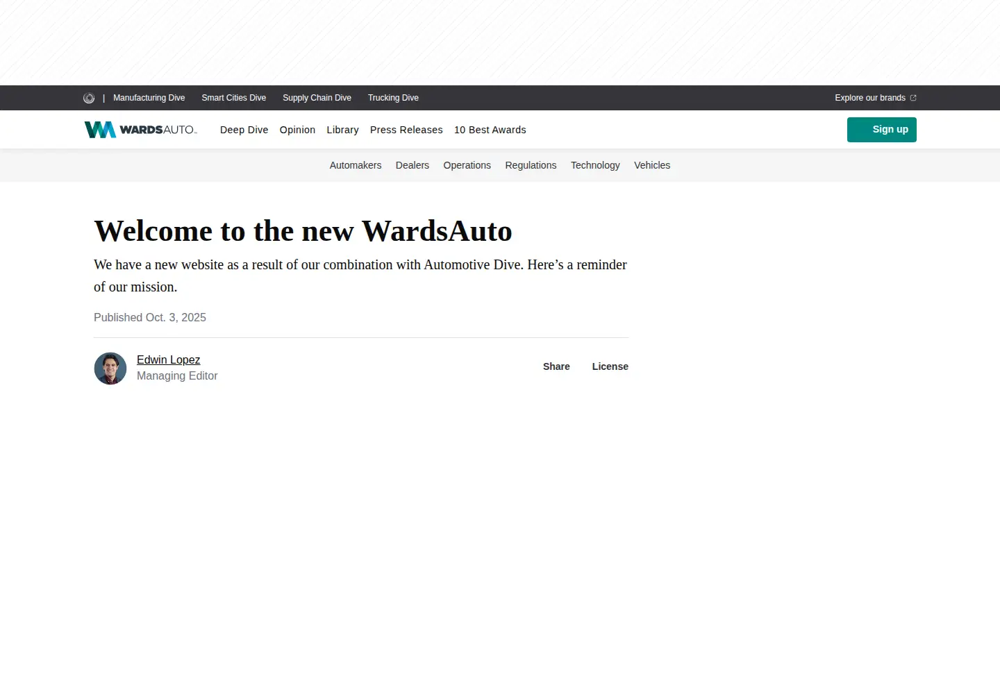 Screenshot of automotivedive.com