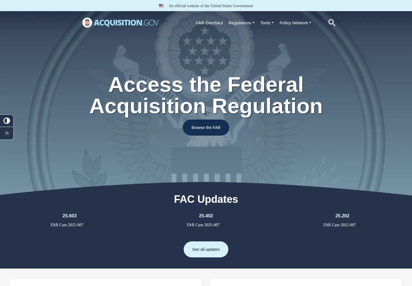 Screenshot of acquisition.gov