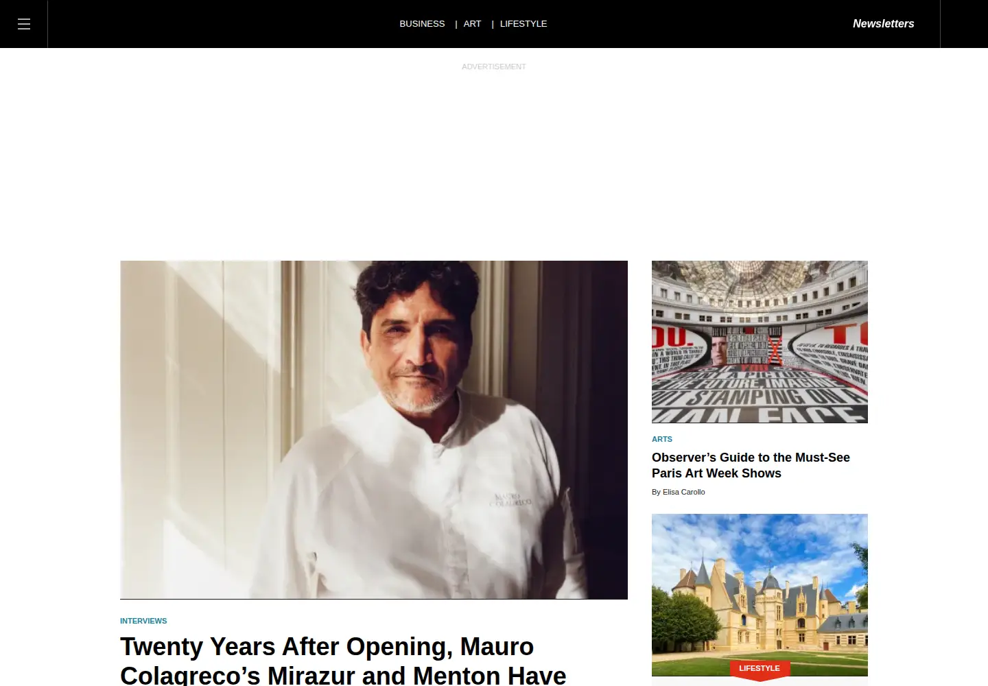 Captured homepage of nyobserver.com in the current scan