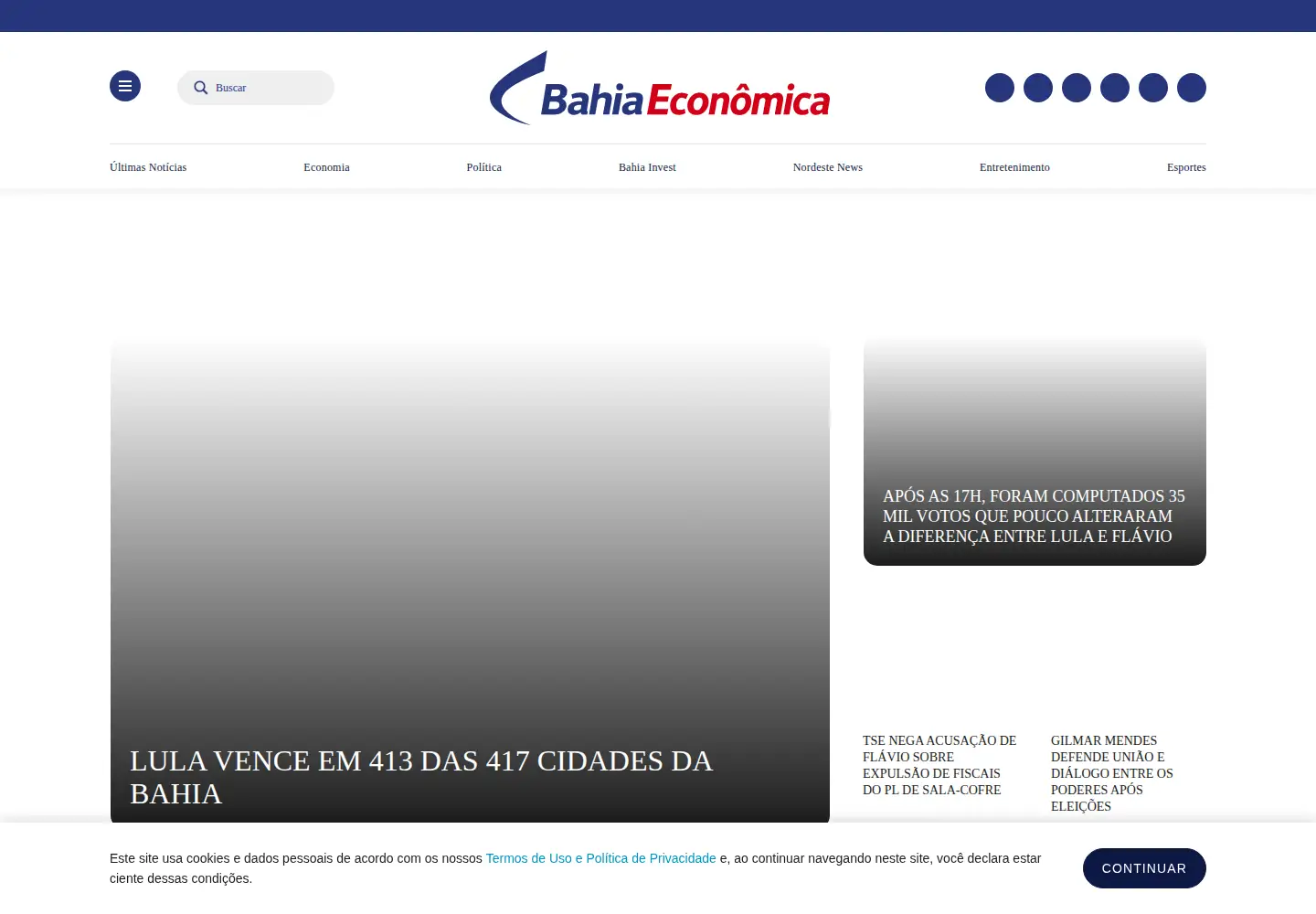 Captured homepage of bahiaeconomica.com.br in the current scan