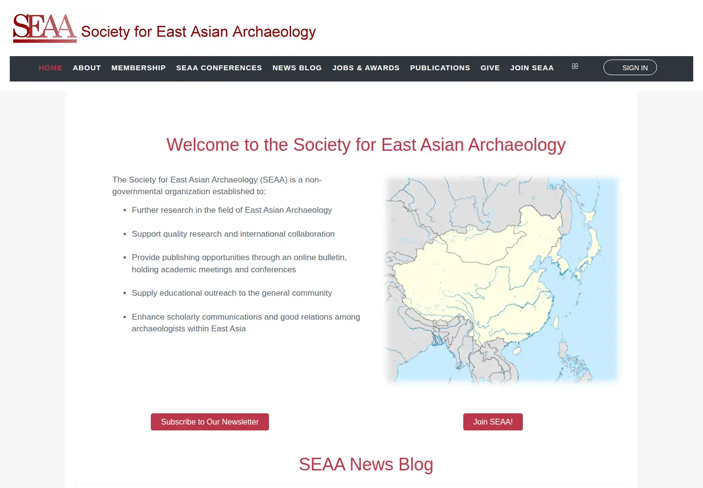Captured homepage of seaa-web.org in the current scan