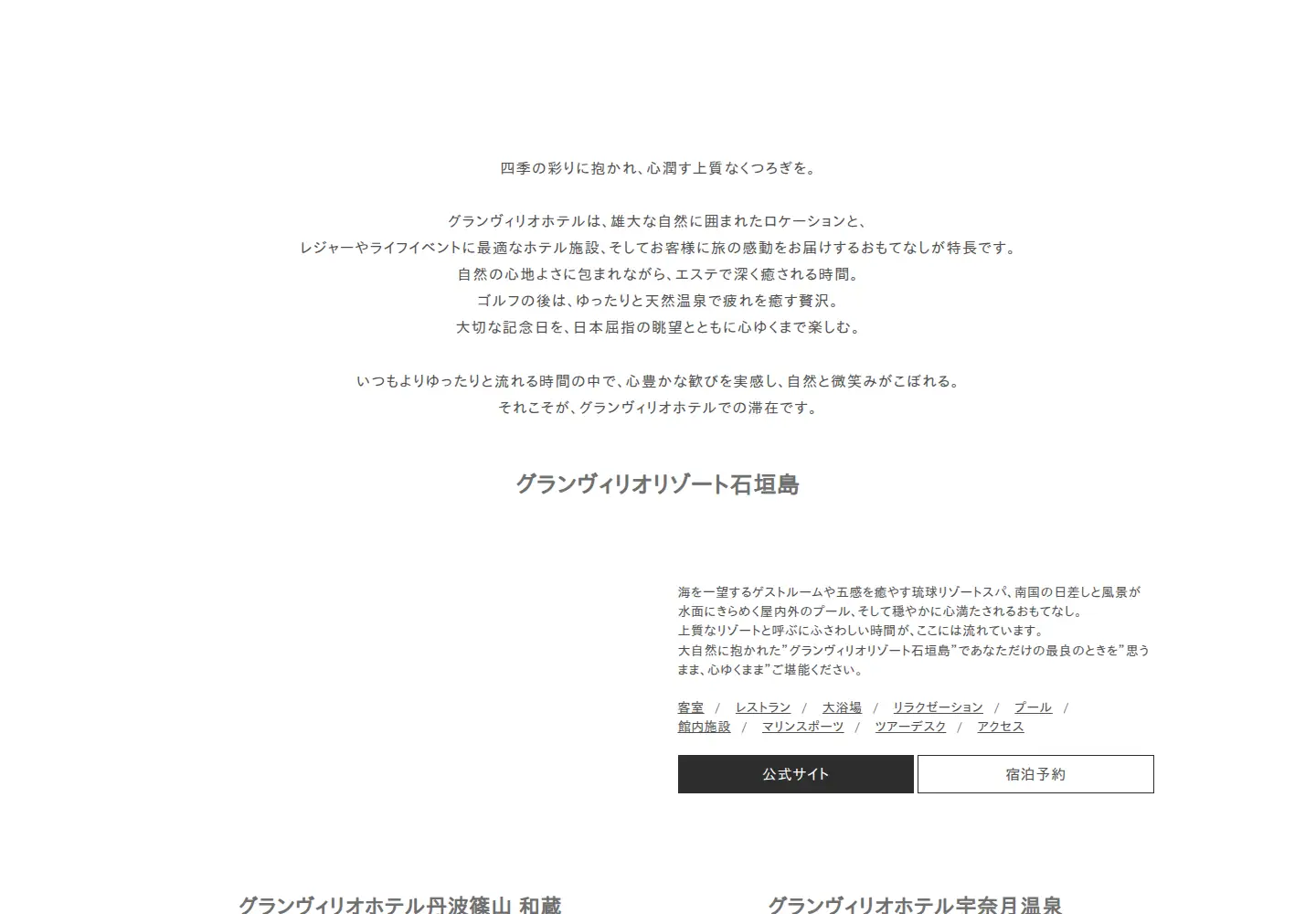 Captured homepage of grandvrio-hotelresort.com in the current scan