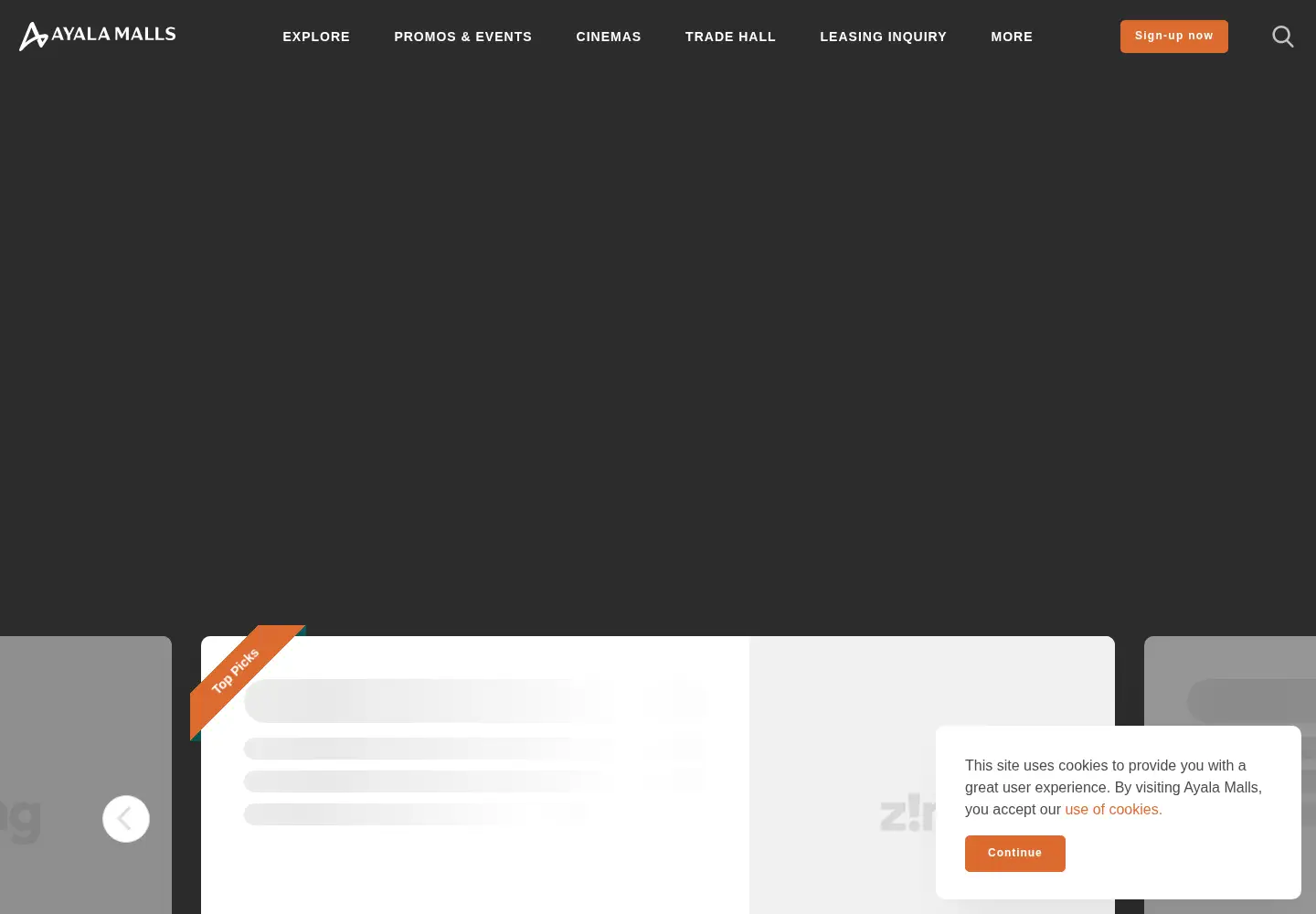 Screenshot of ayalamalls.com