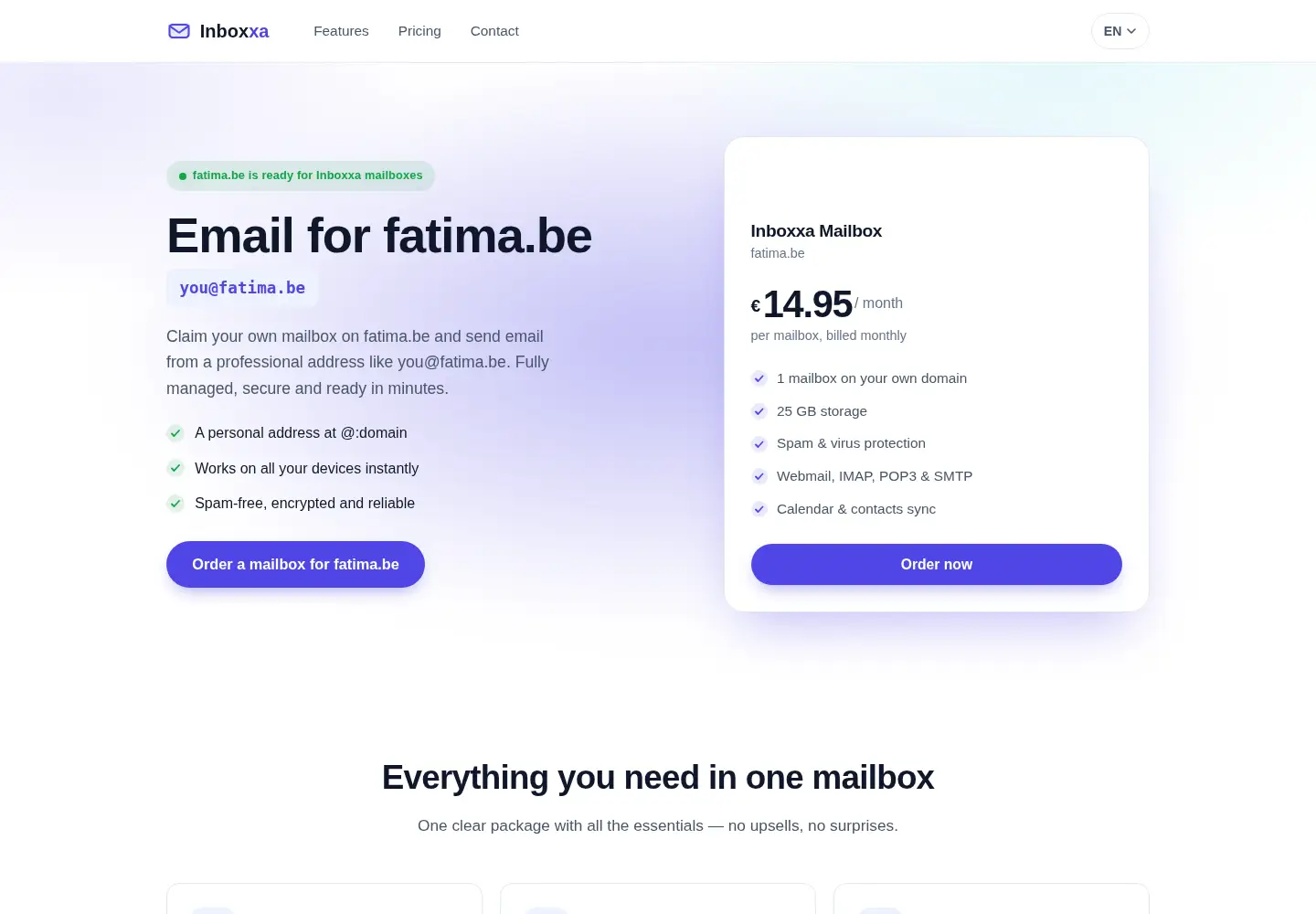 Captured homepage of fatima.be in the current scan