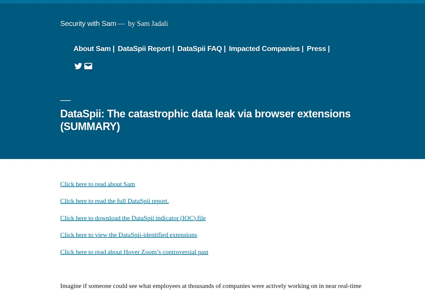 Screenshot of securitywithsam.com