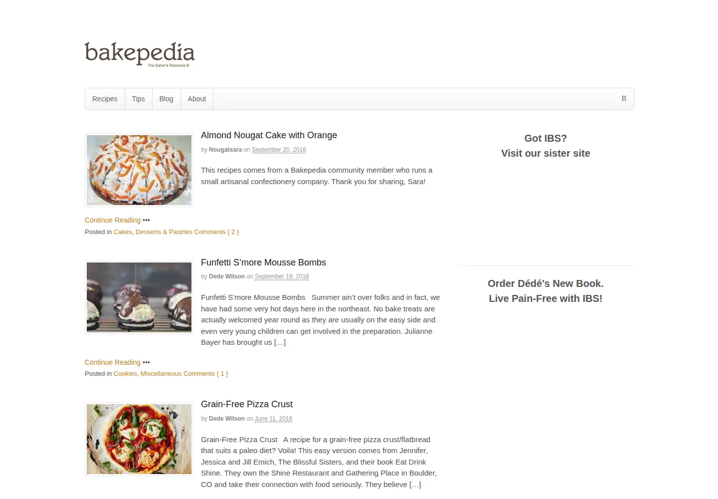 Screenshot of bakepedia.com