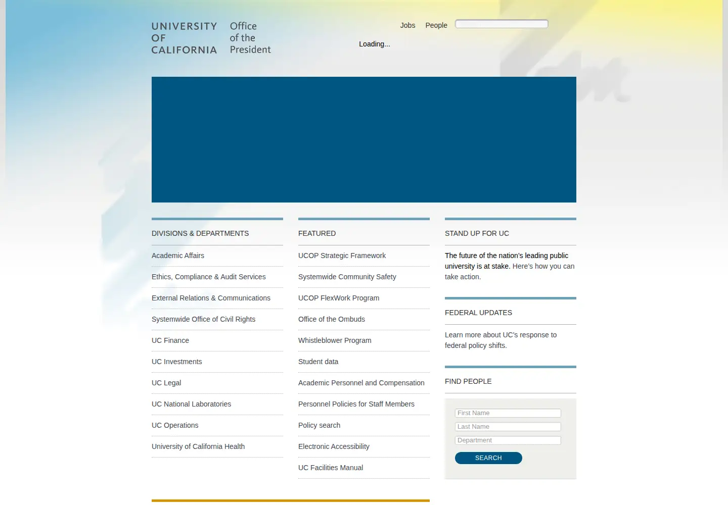 Screenshot of ucop.edu