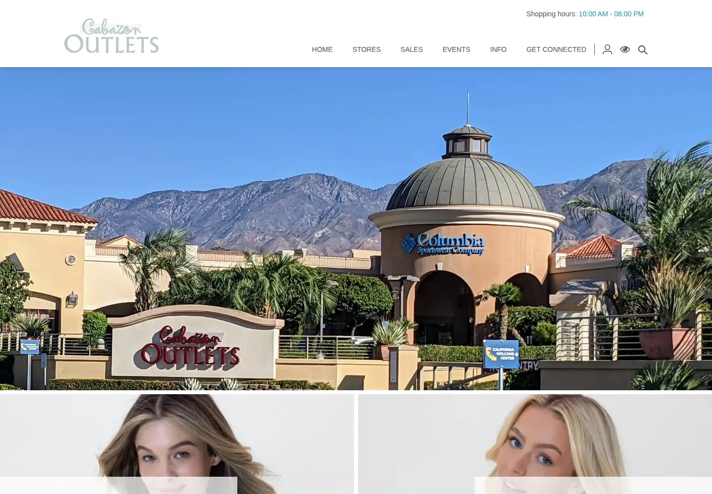 Captured homepage of cabazonoutlets.com in the current scan