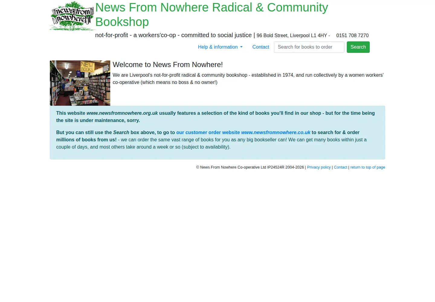 Screenshot of newsfromnowhere.org.uk