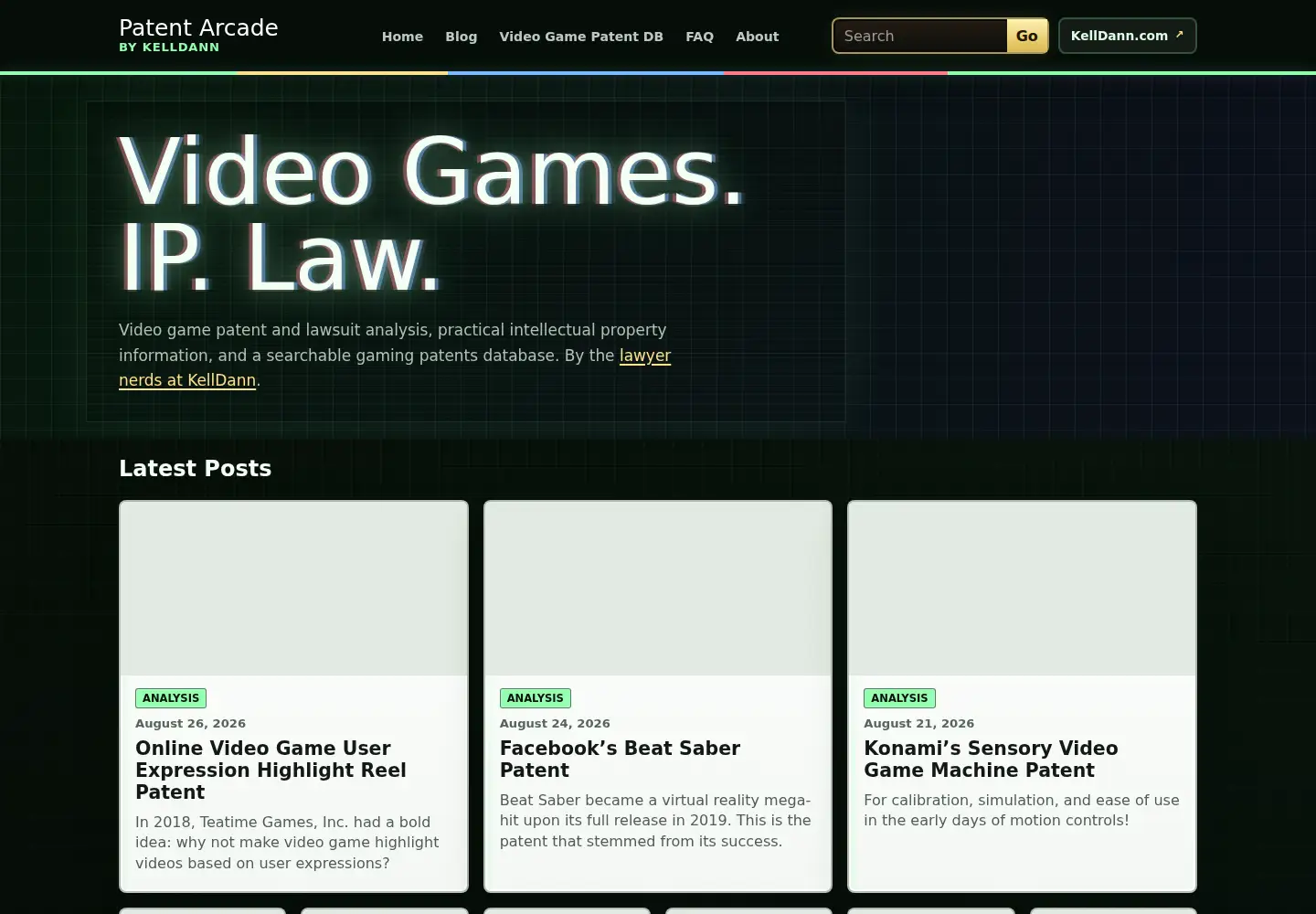 Screenshot of patentarcade.com