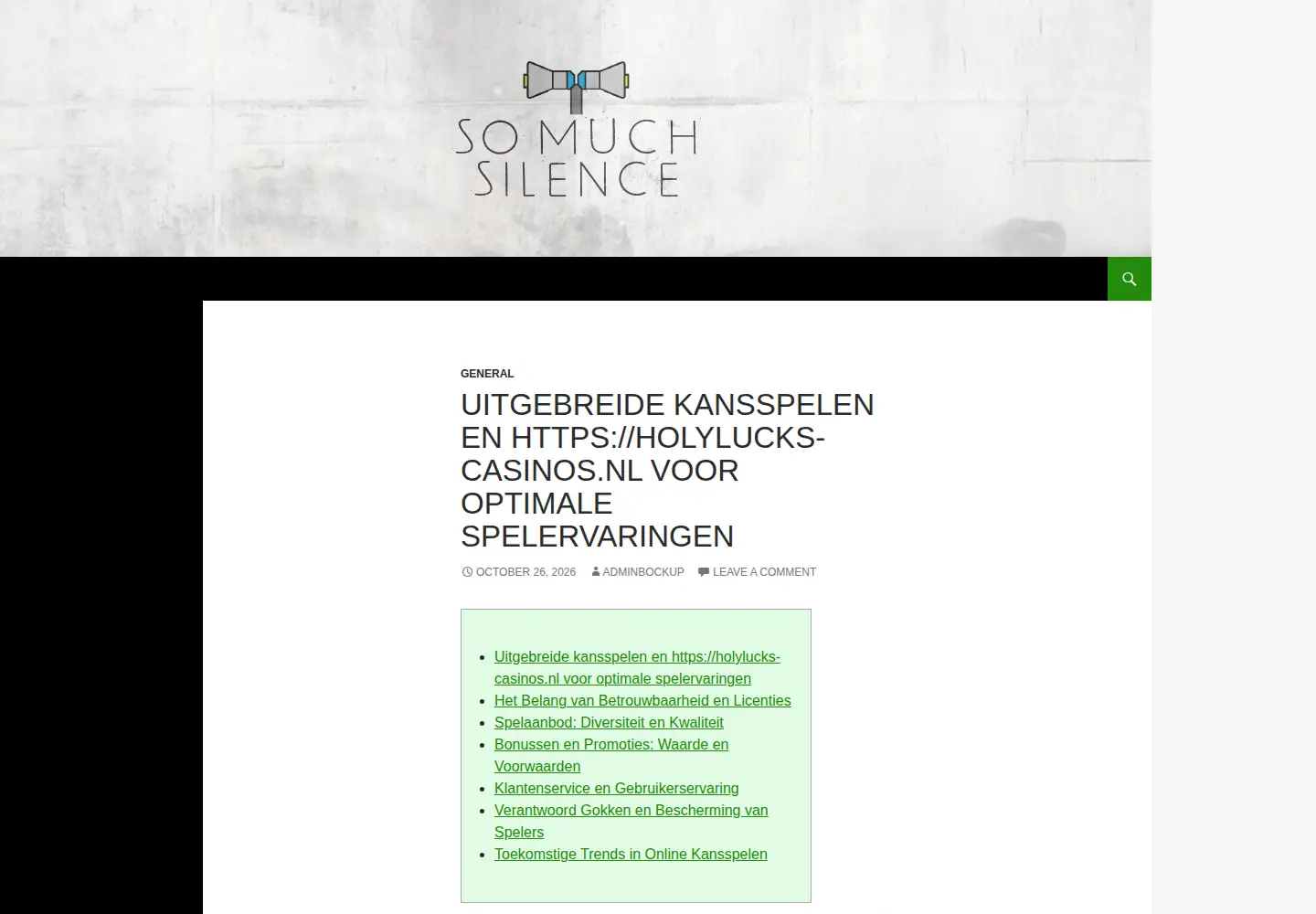 Screenshot of somuchsilence.com
