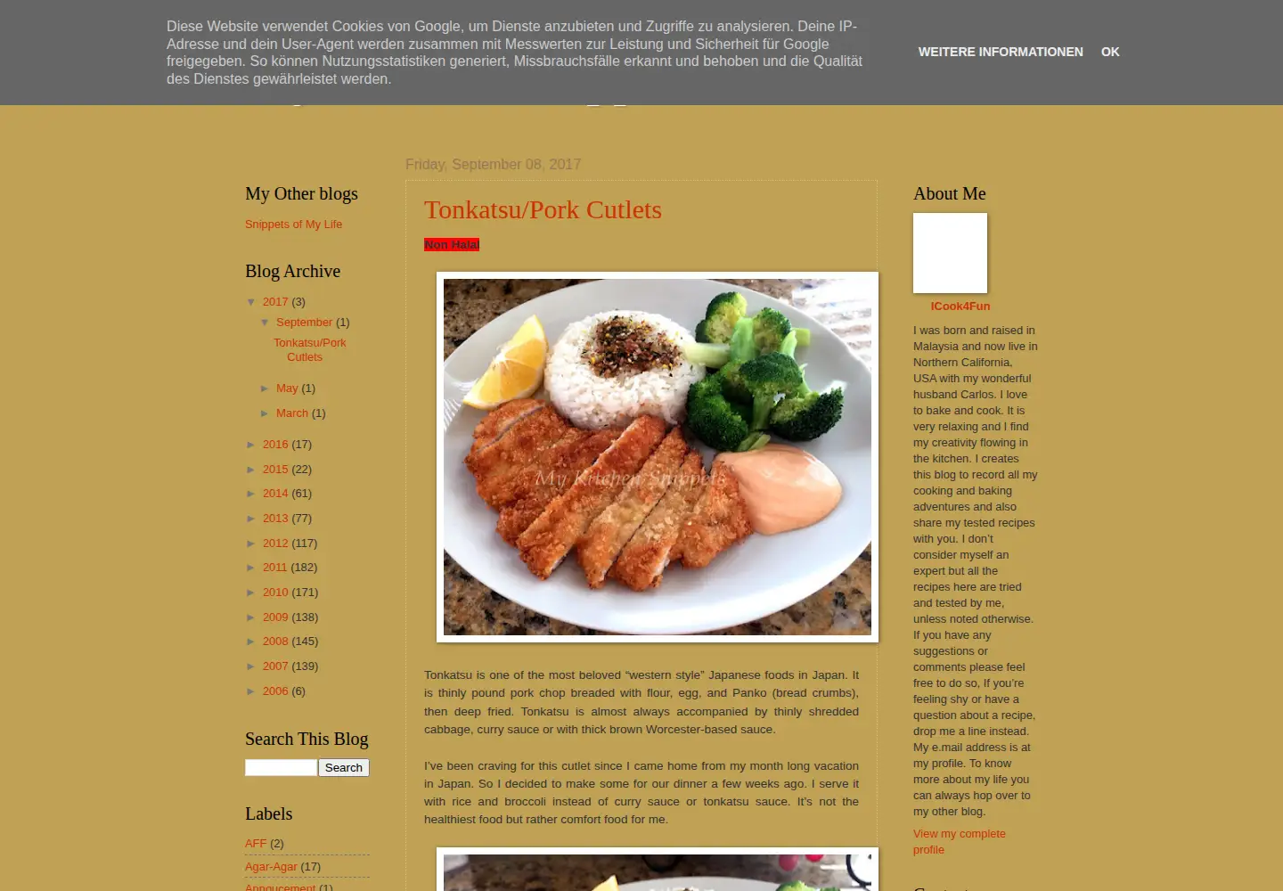 Captured homepage of mykitchensnippets.com in the current scan