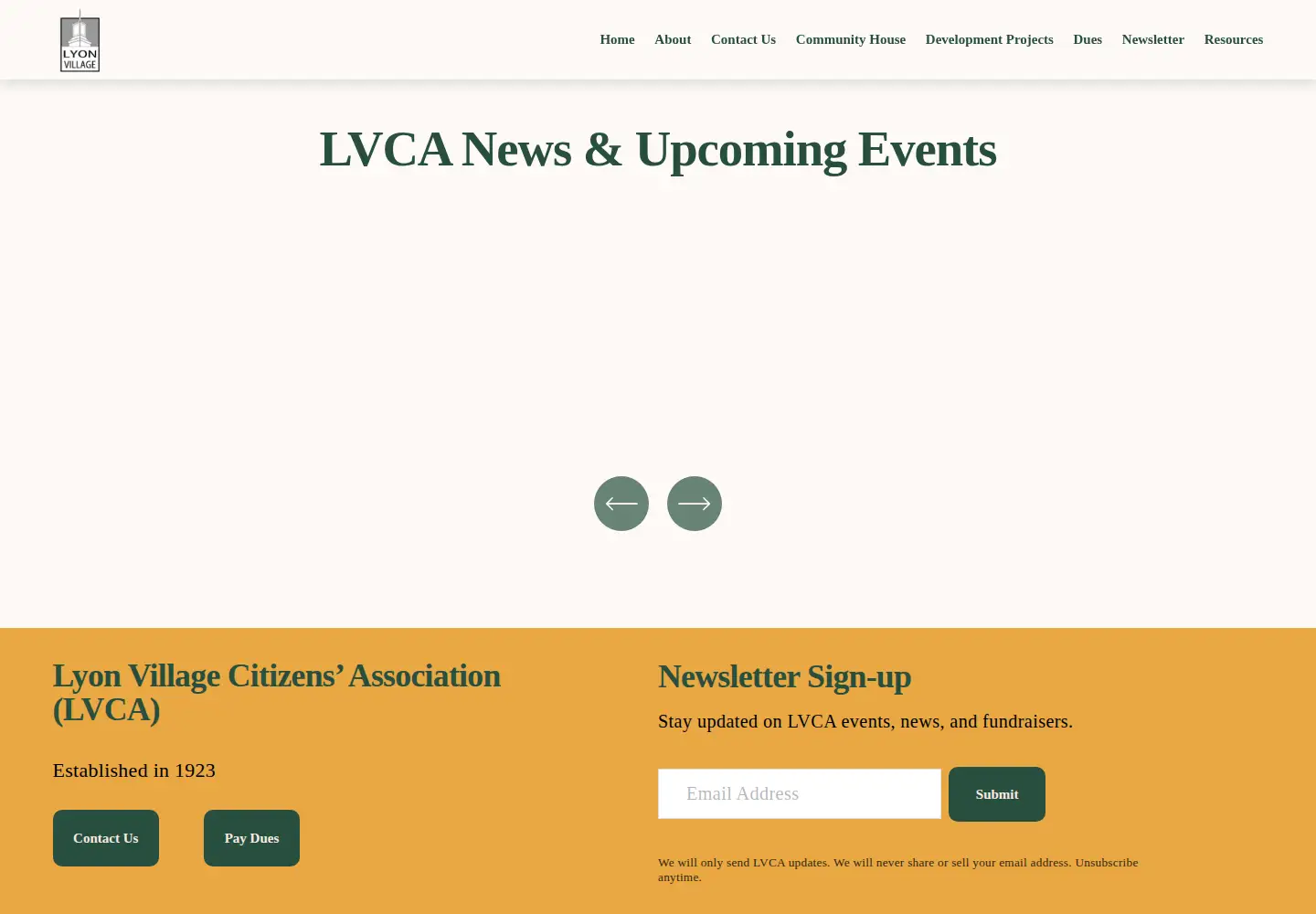 Screenshot of lyonvillage.org