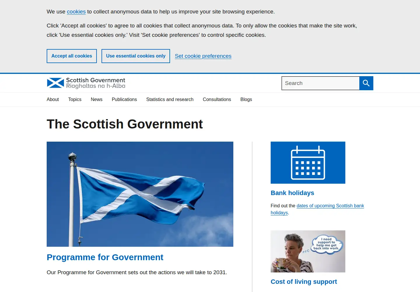 Screenshot of gov.scot