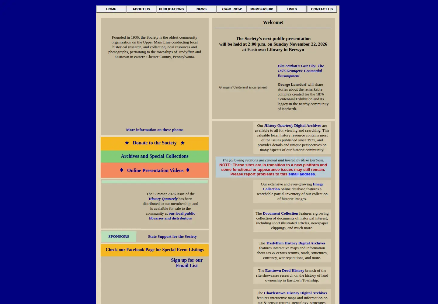 Screenshot of tehistory.org
