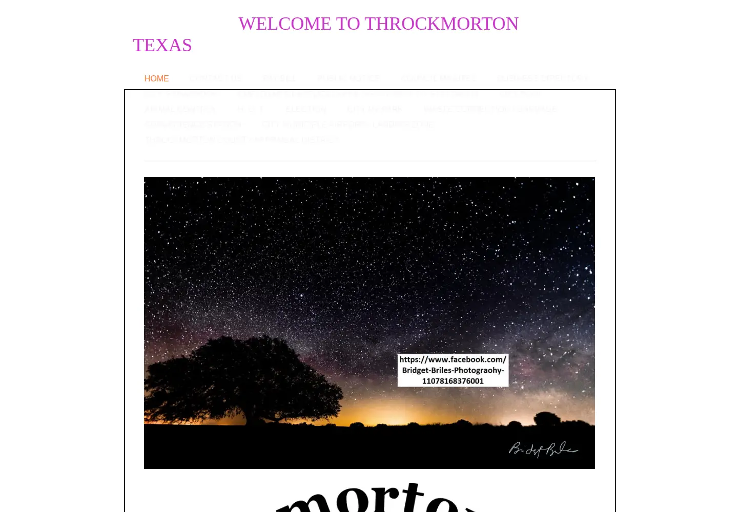 Screenshot of throckmortontx.org