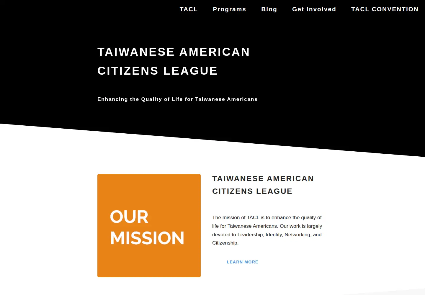 Captured homepage of tacl.org in the current scan