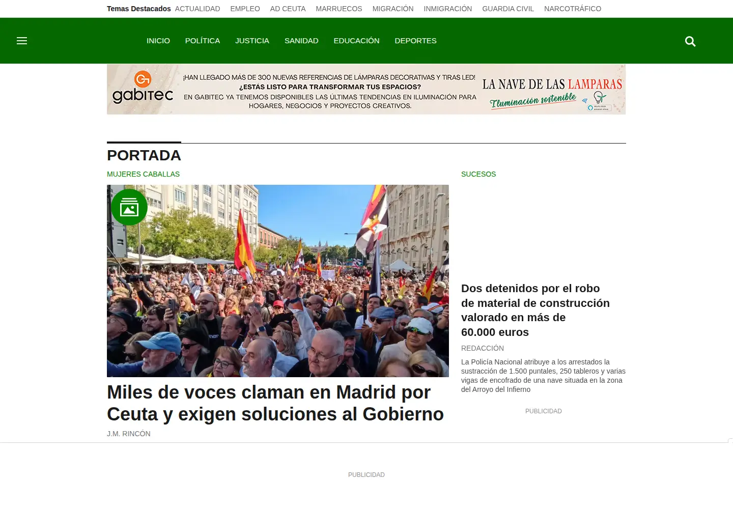 Screenshot of elpueblodeceuta.es