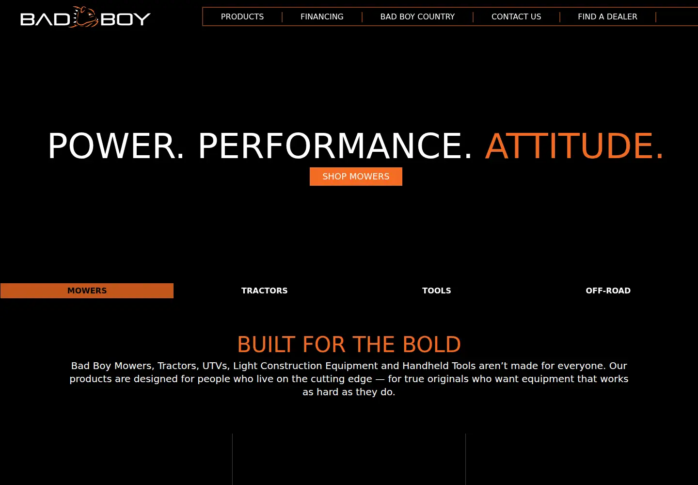 Screenshot of badboymowers.com