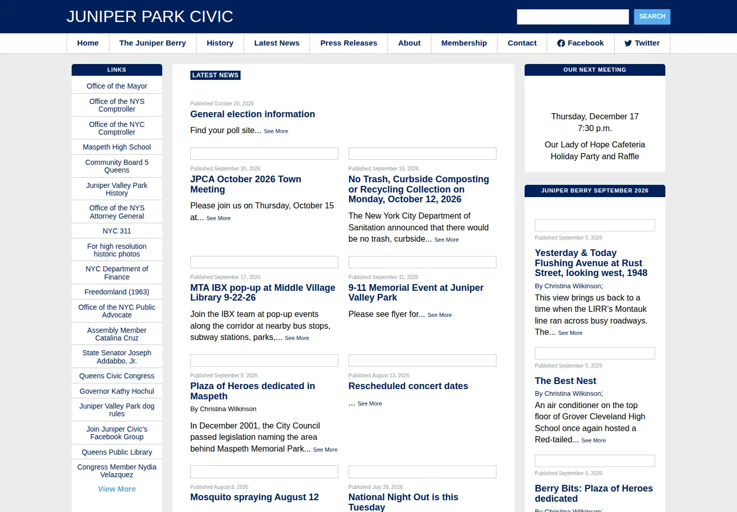 Screenshot of junipercivic.com