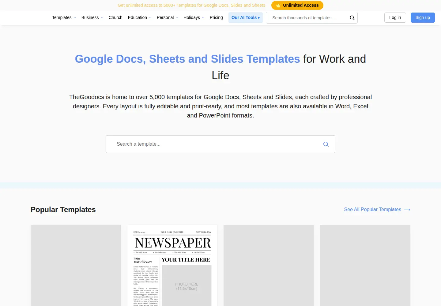 Screenshot of thegoodocs.com