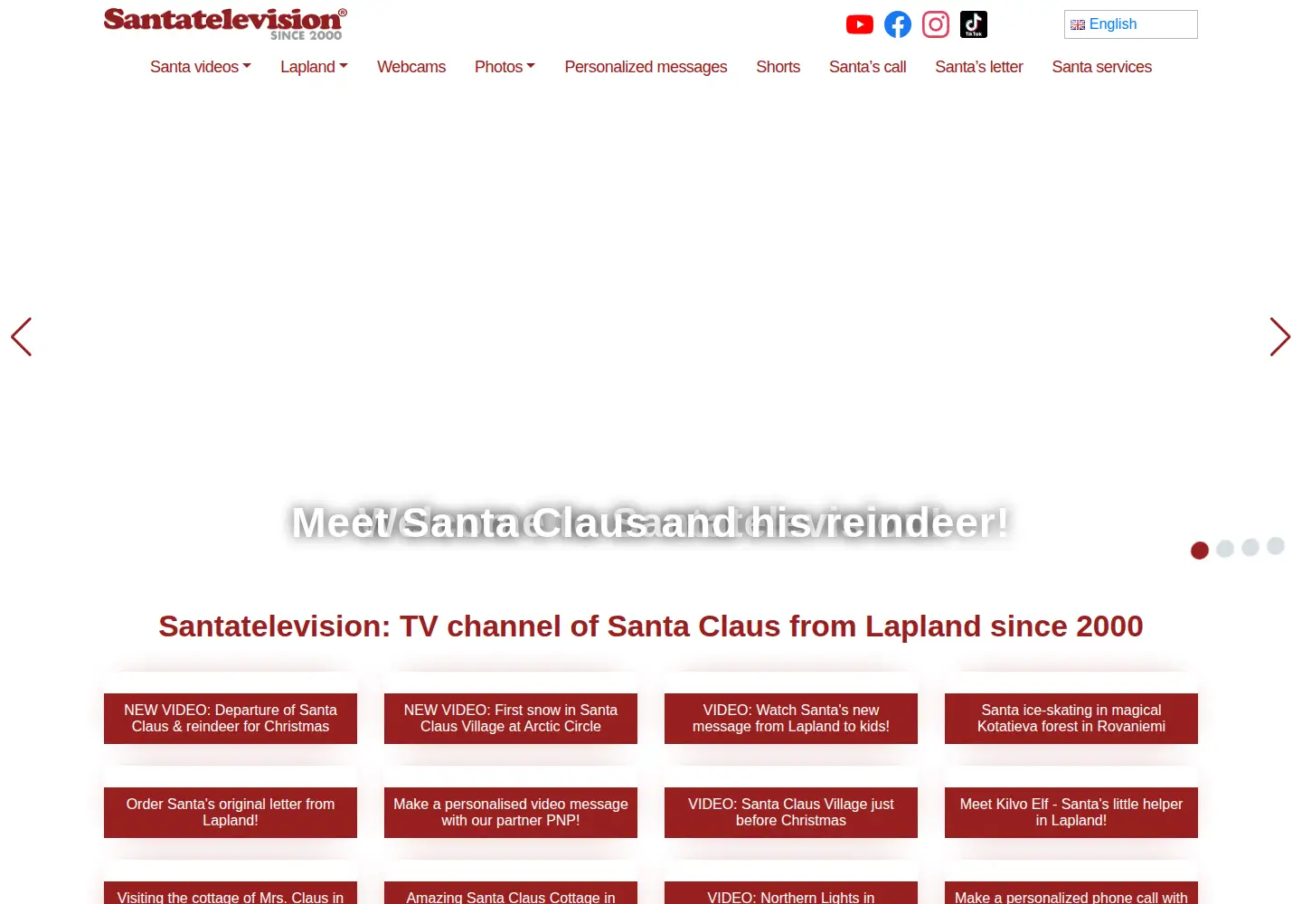 Screenshot of santatelevision.com