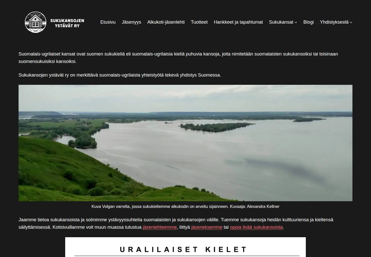Captured homepage of sukukansojenystavat.fi in the current scan