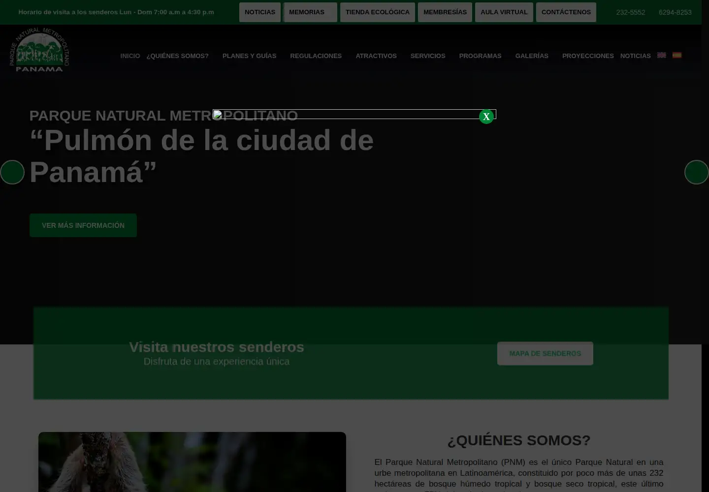 Captured homepage of parquemetropolitano.org in the current scan